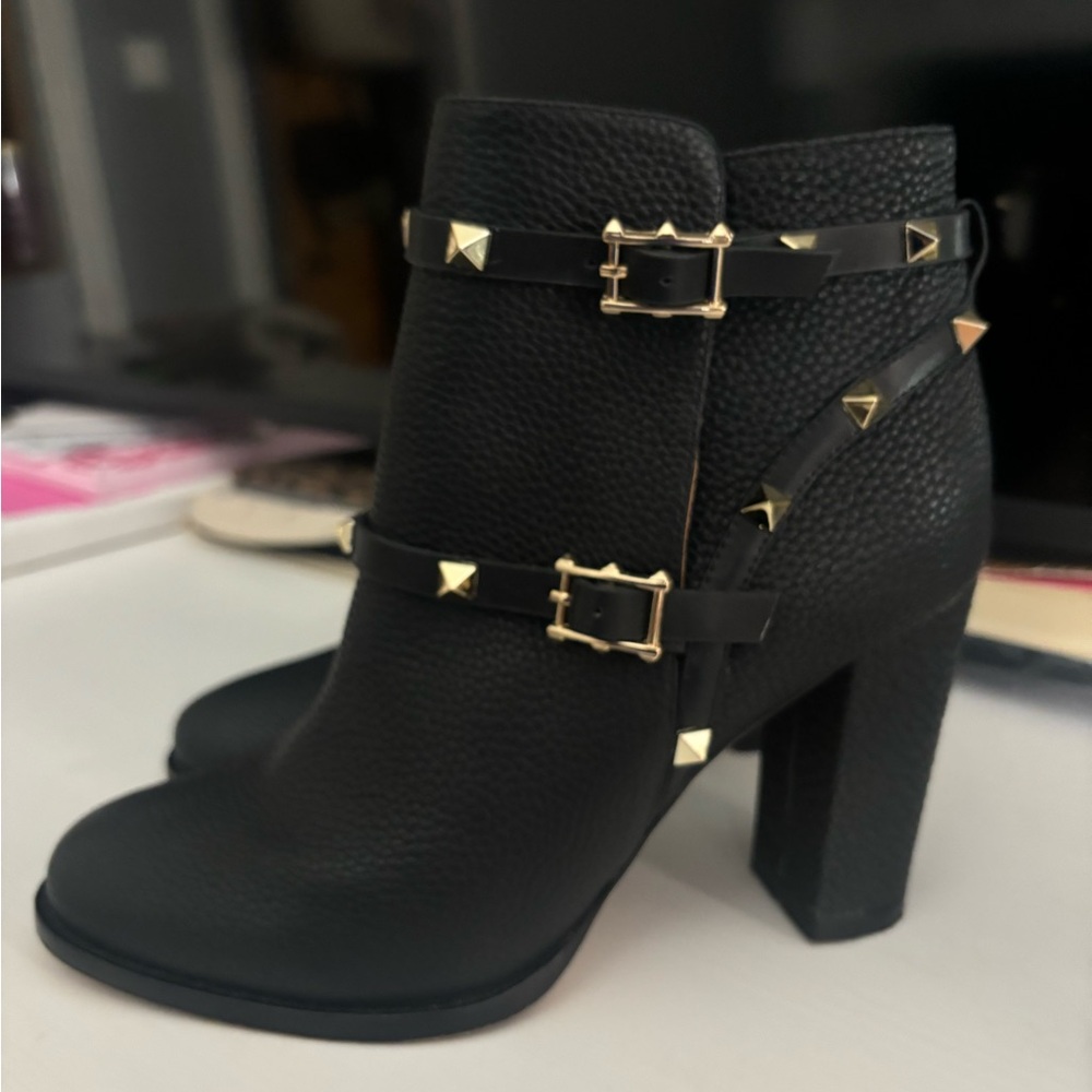 Valentino Black Studded Ankle Boots